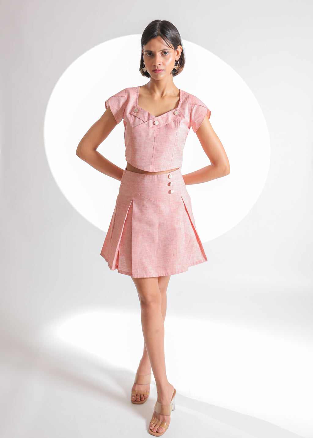 Hermoine Baby Pink Khadi Top