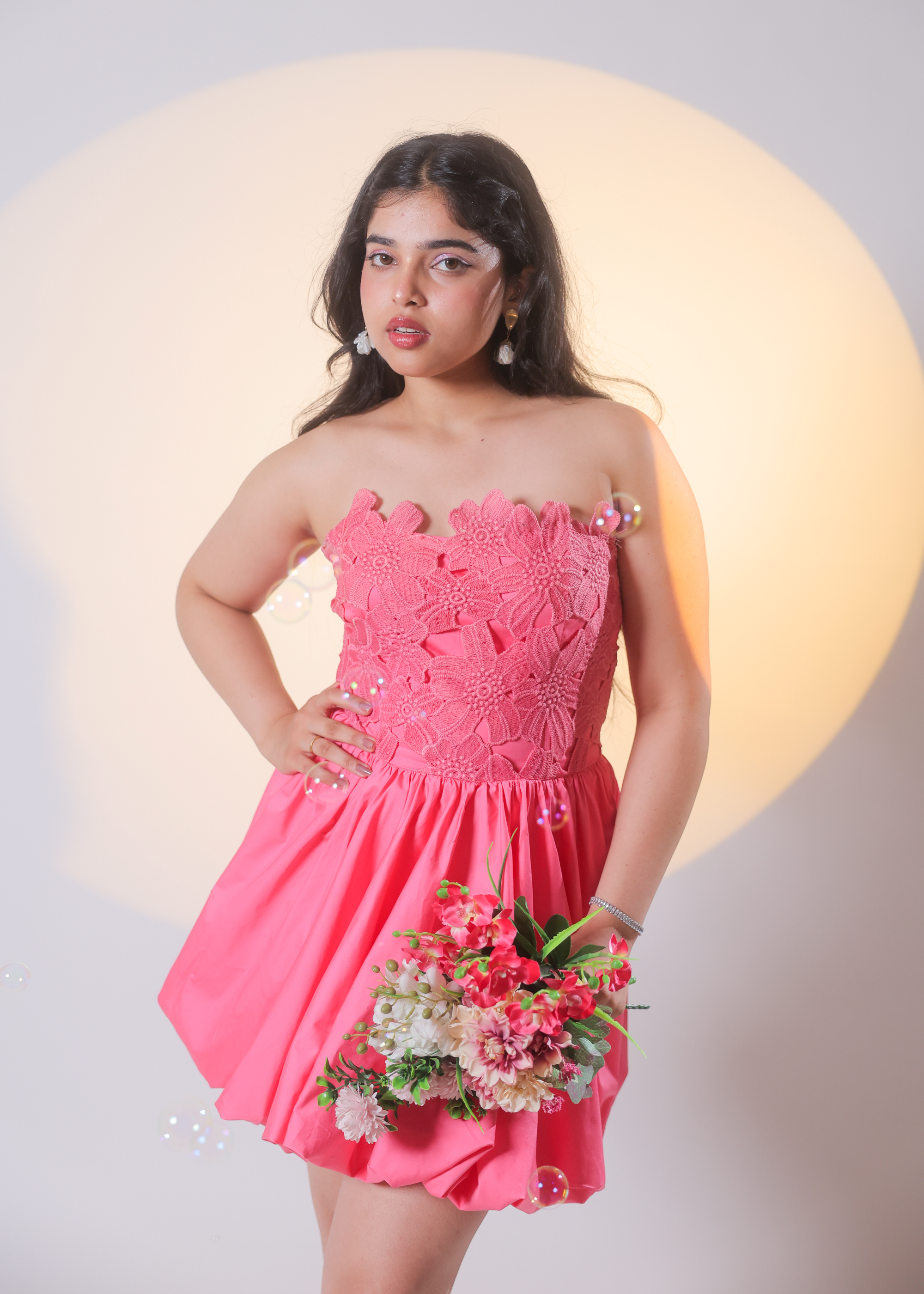 Aurora Pink Lace Bubble dress