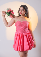 Aurora Pink Lace Bubble dress