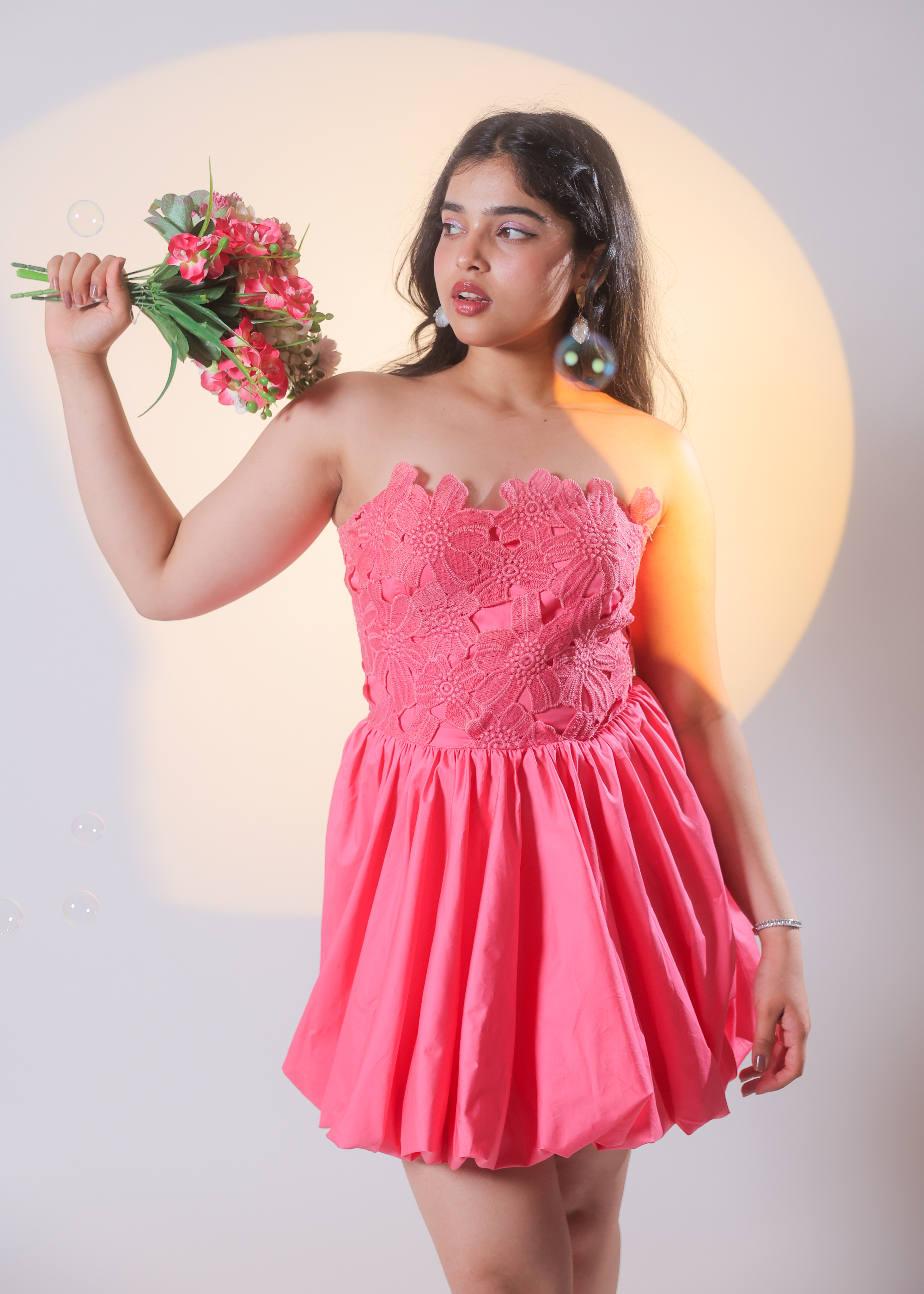 Aurora Pink Lace Bubble dress