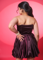 Lana Wine Bubble Dress