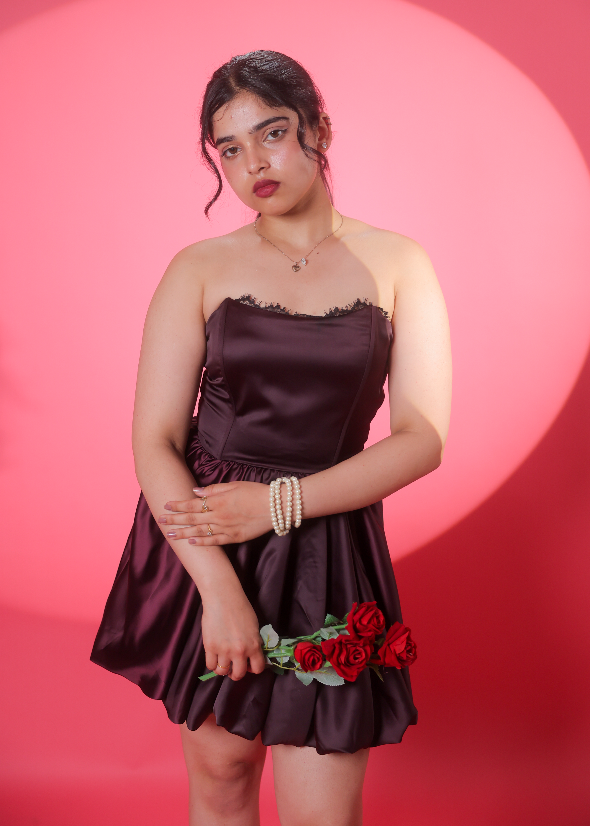 Lana Wine Bubble Dress