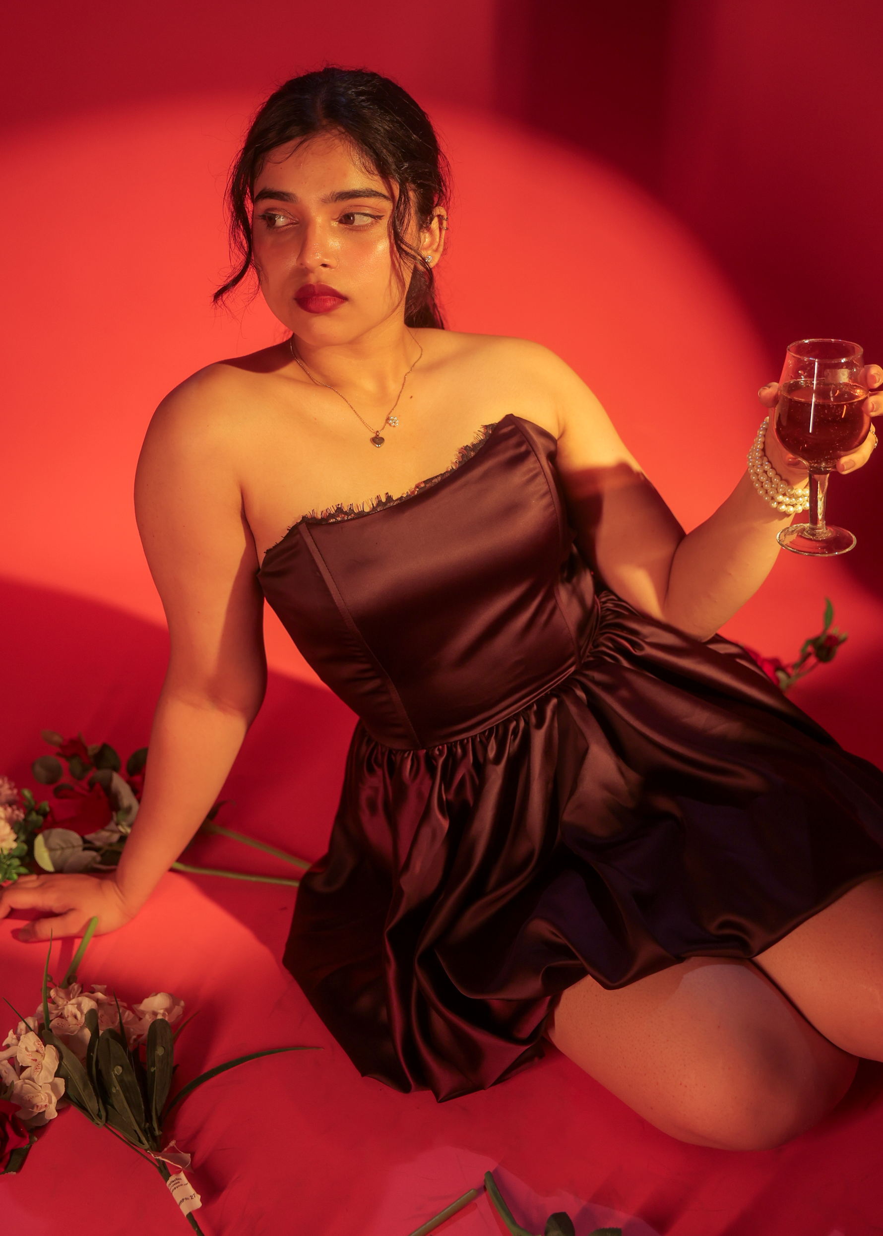Lana Wine Bubble Dress