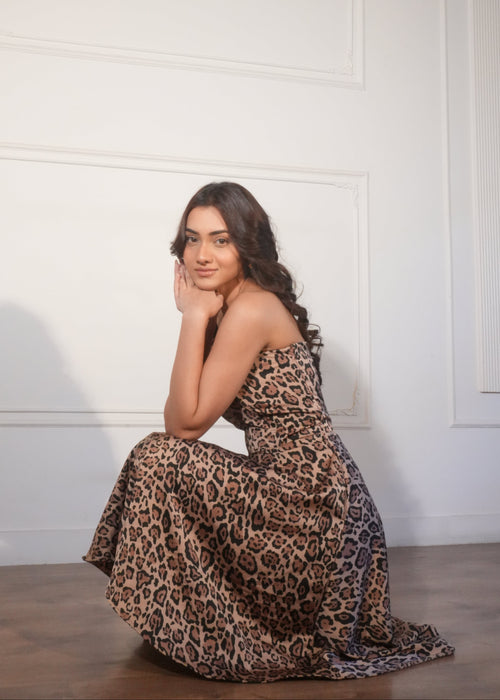 Gloria Leopard Corset dress