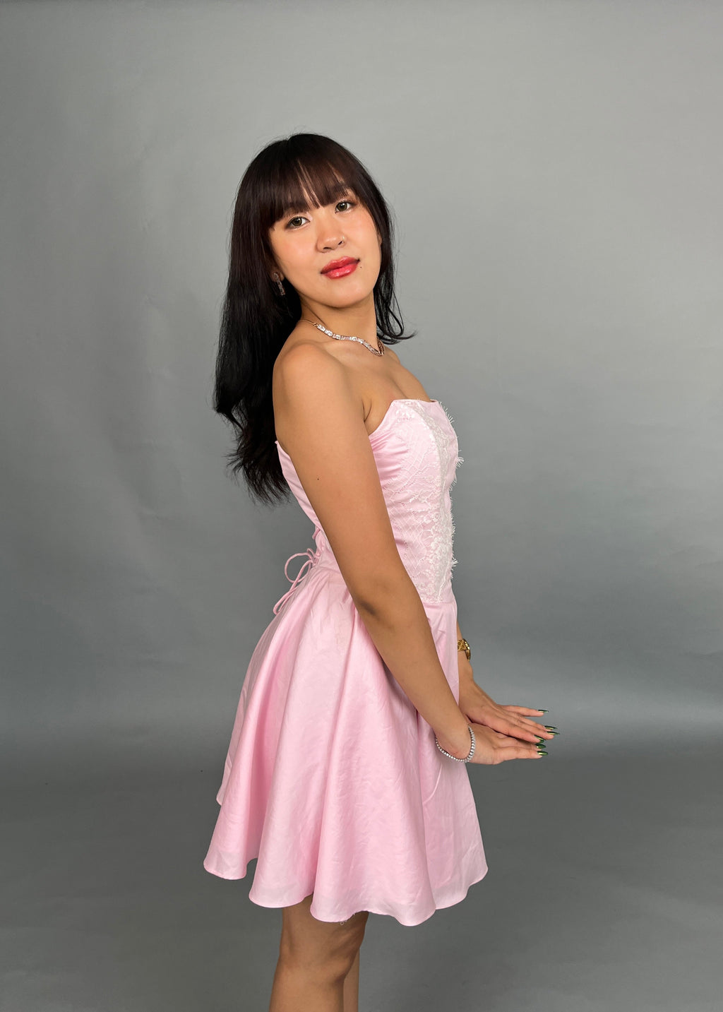 Elle Baby Pink Lace dress