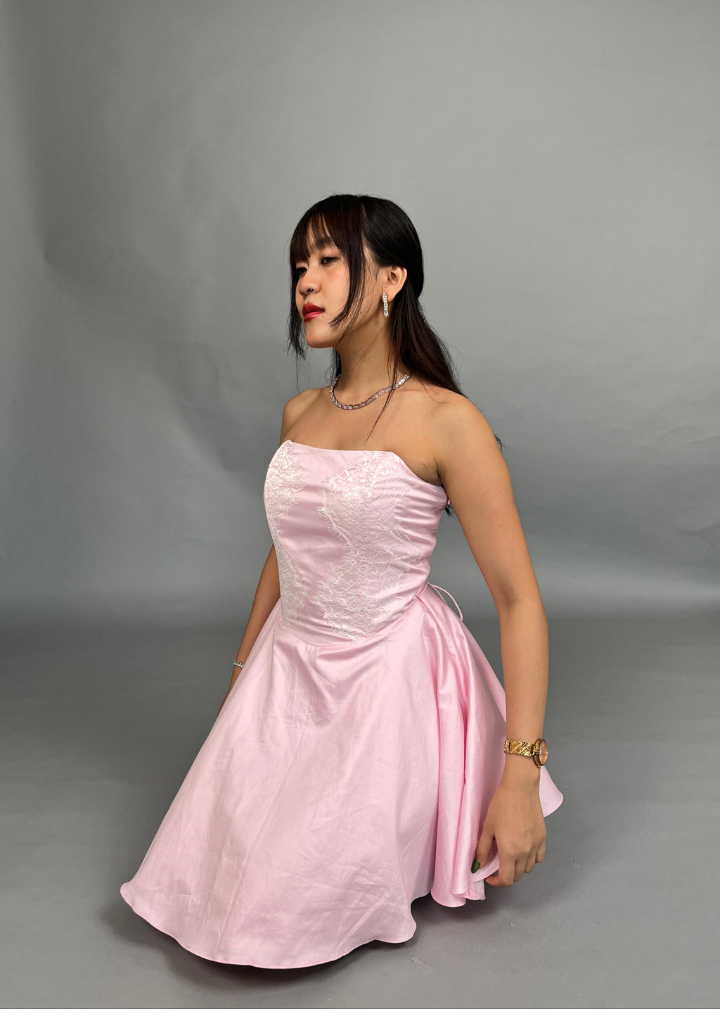 Elle Baby Pink Lace dress