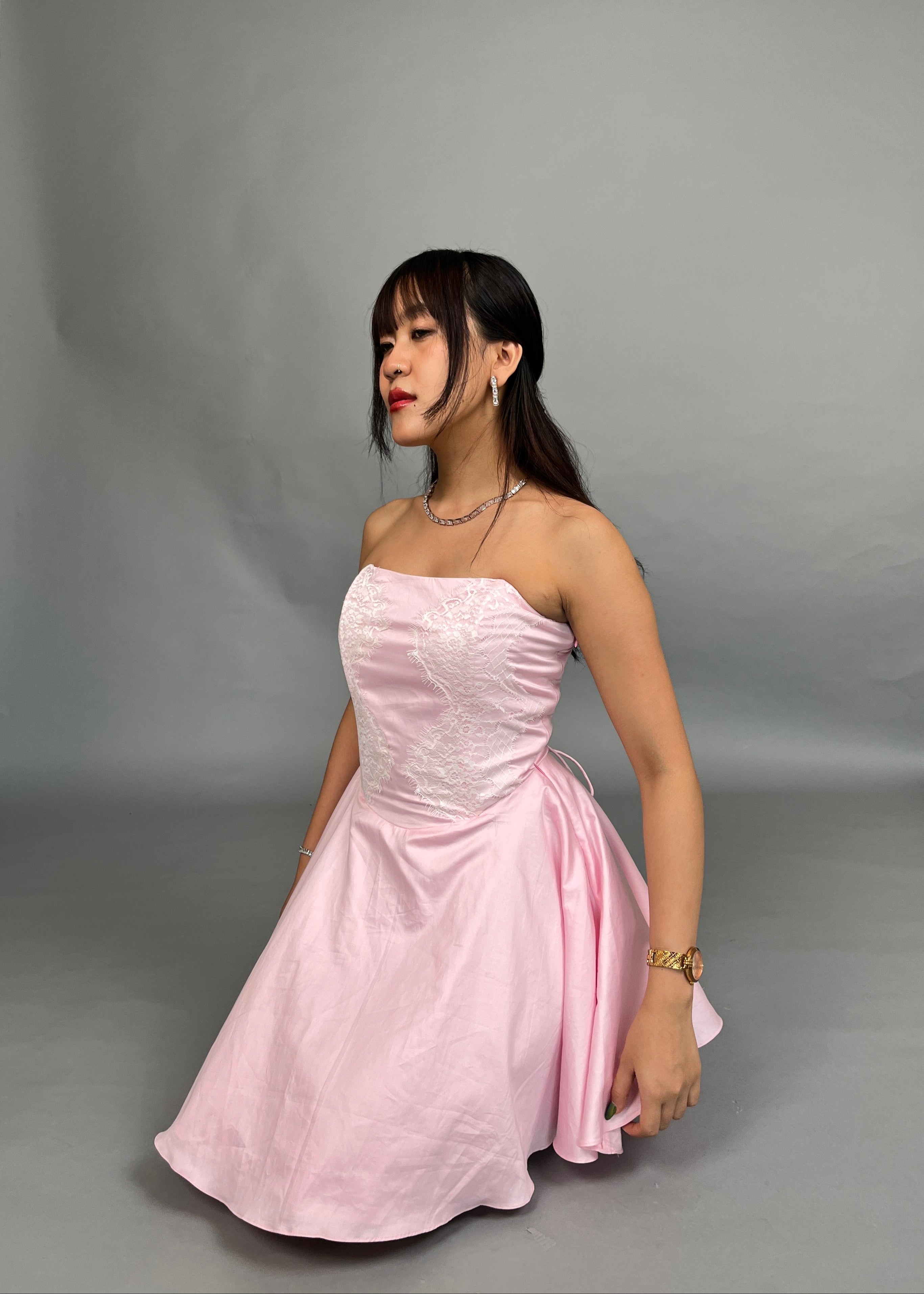 Elle Baby Pink Lace dress