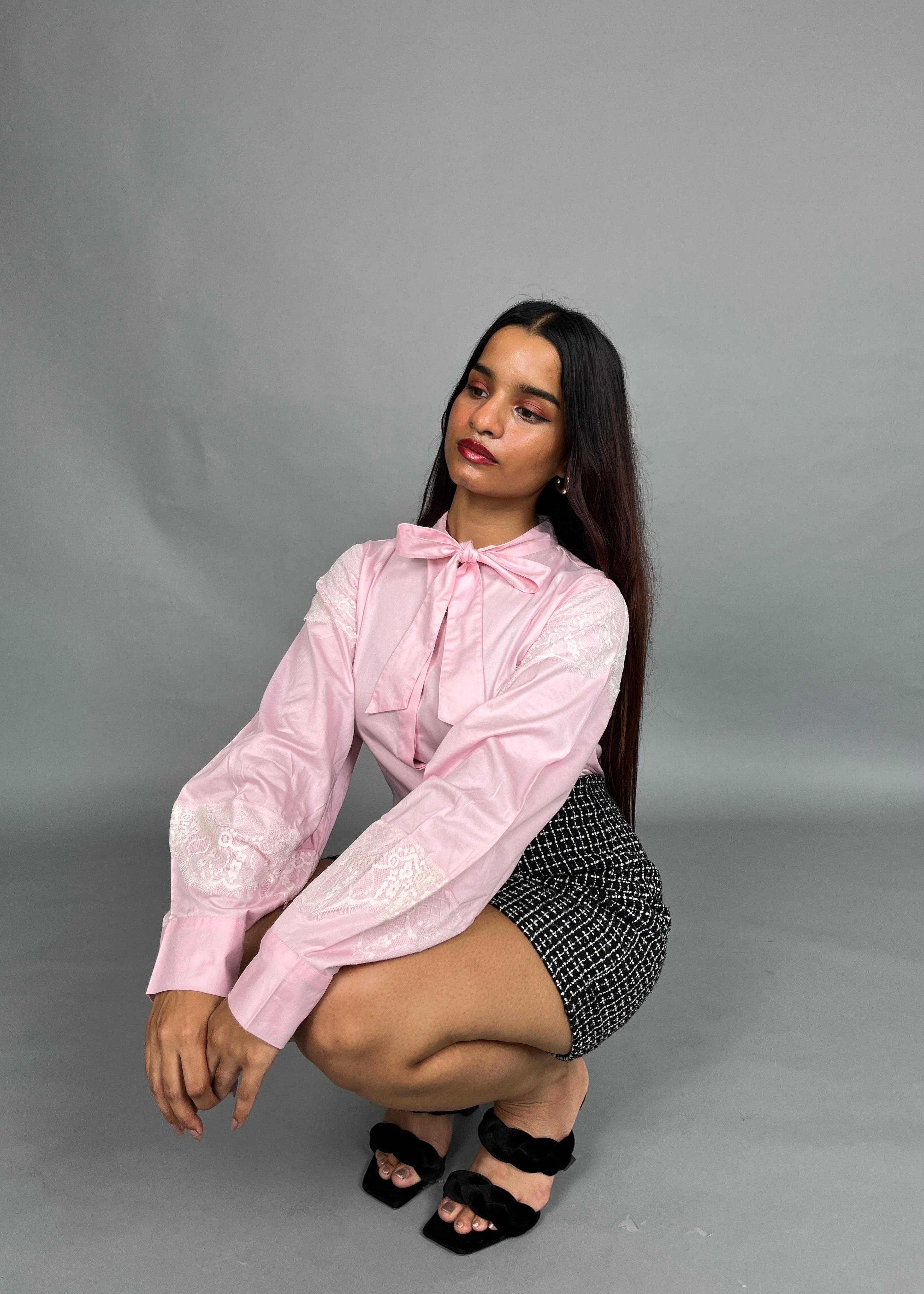 Dorothea Baby Pink Lace Shirt