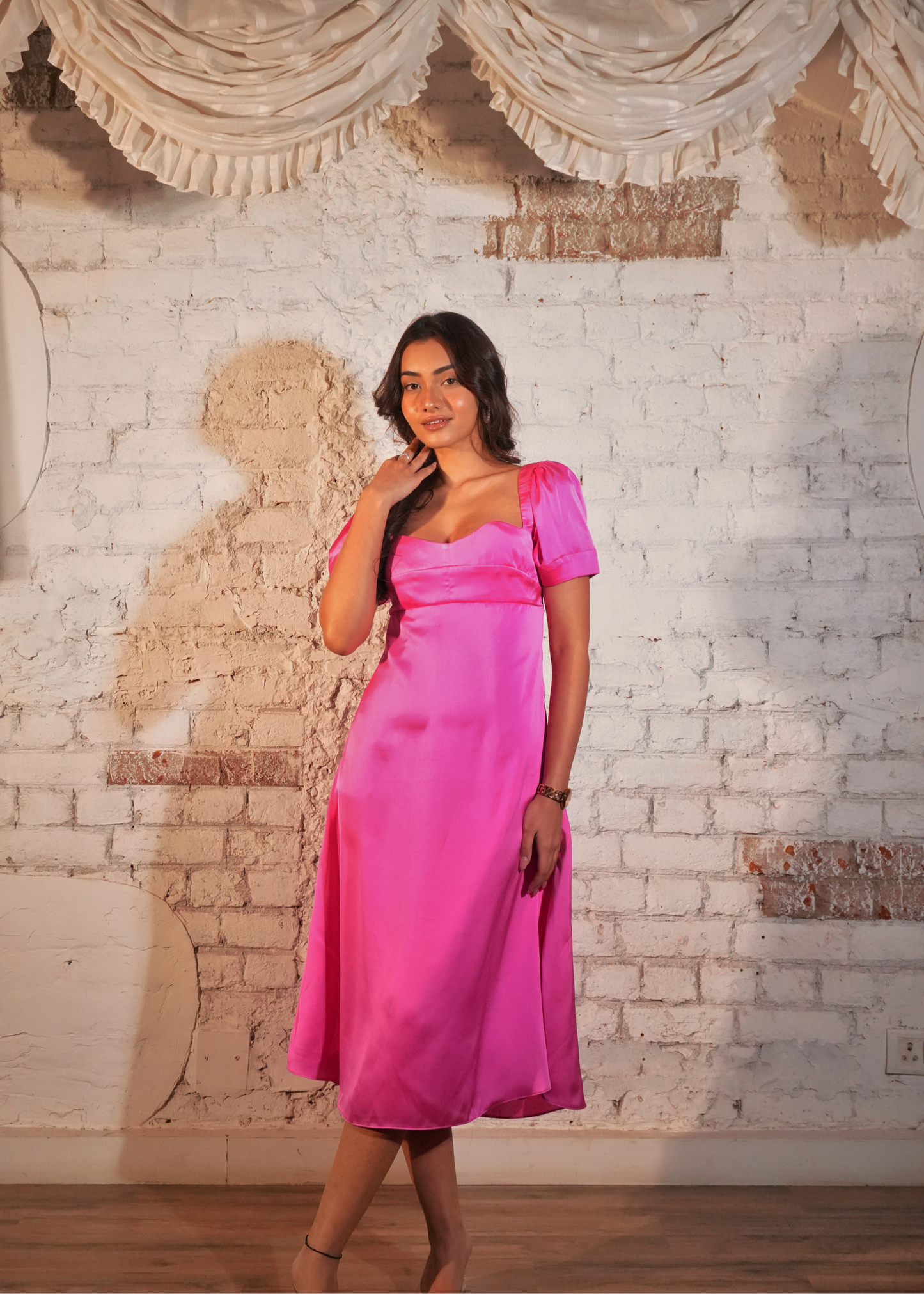 Clementine Pink Midi Dress