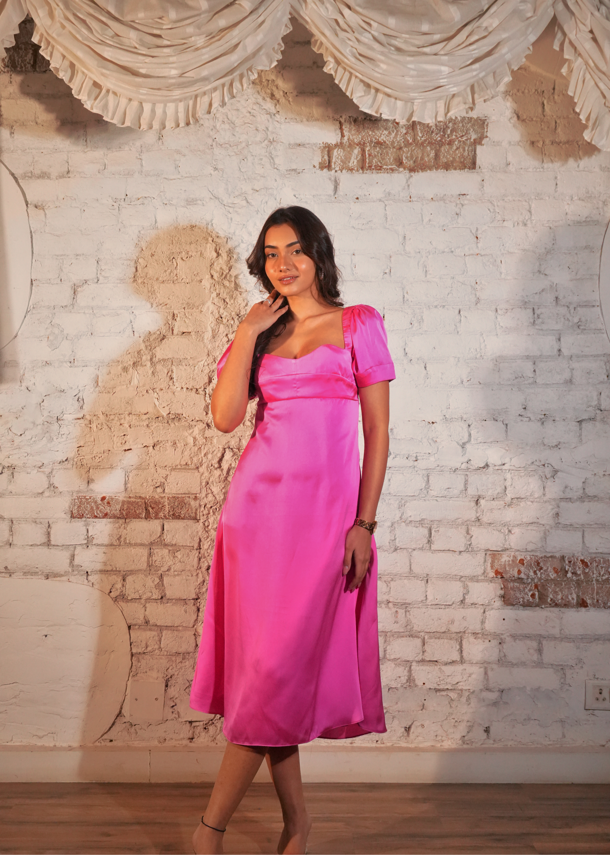 Clementine Pink Midi Dress