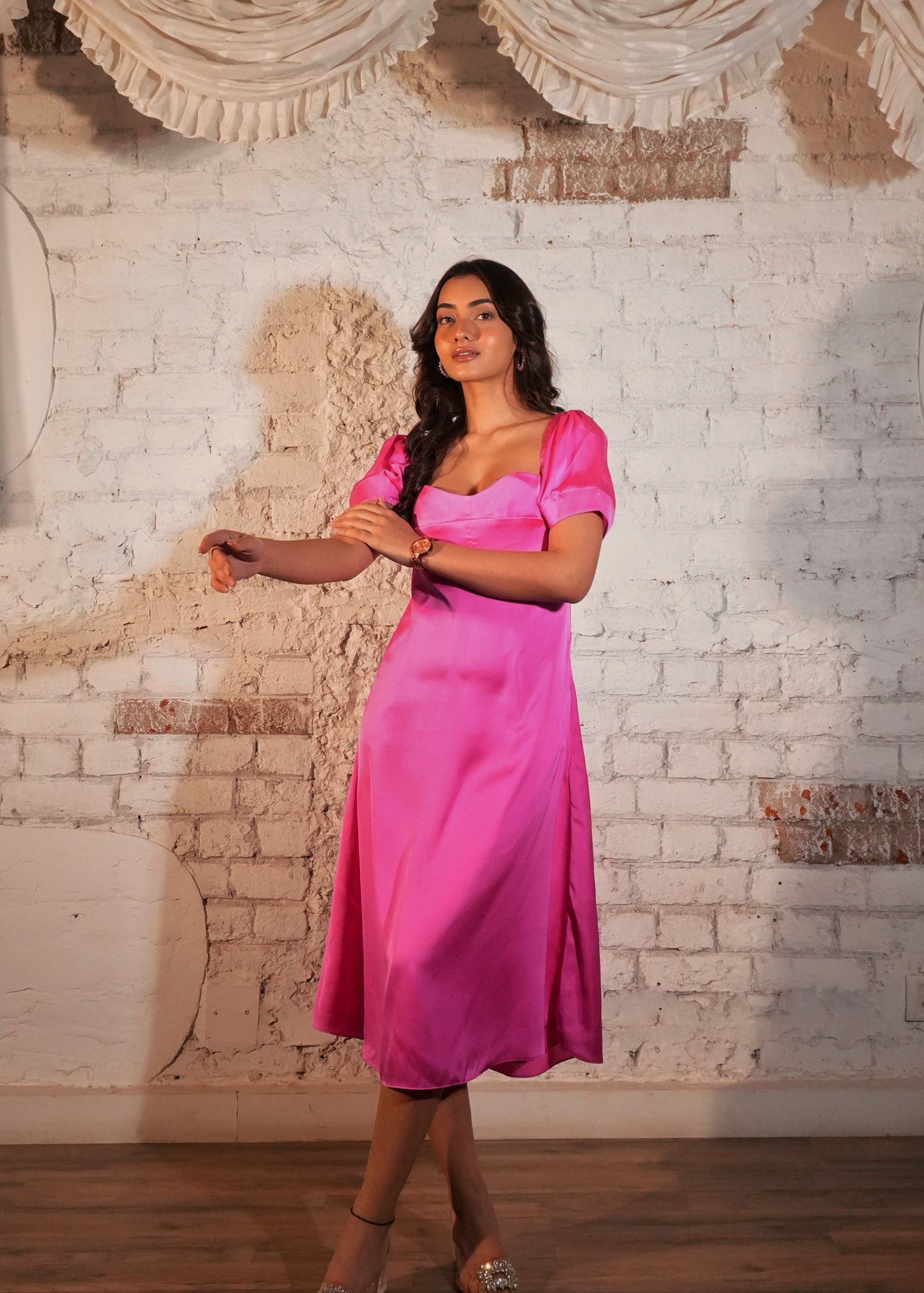 Clementine Pink Midi Dress