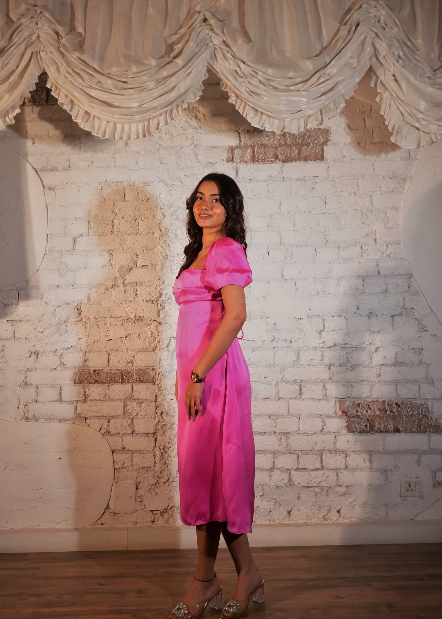 Clementine Pink Midi Dress
