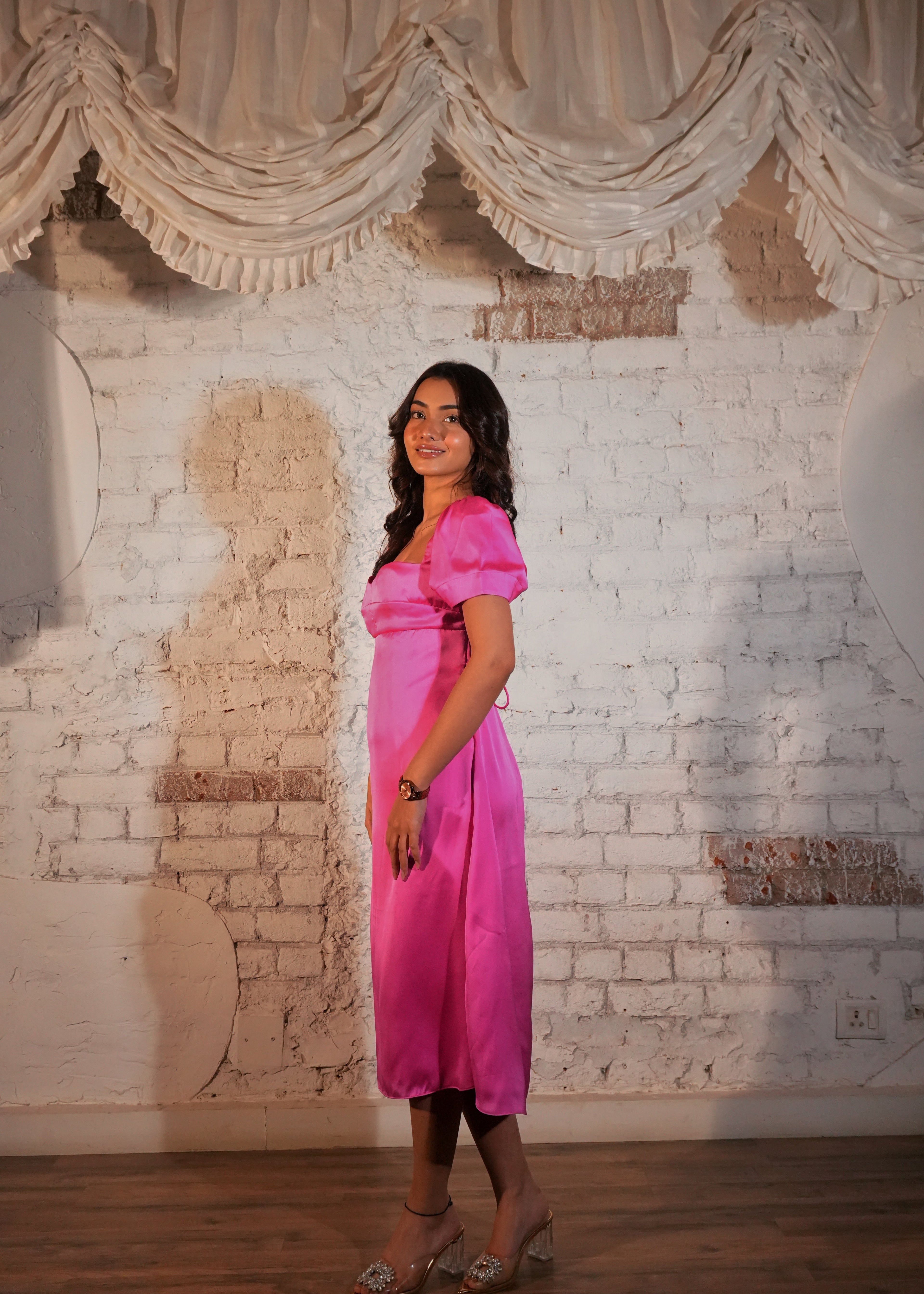 Clementine Pink Midi Dress