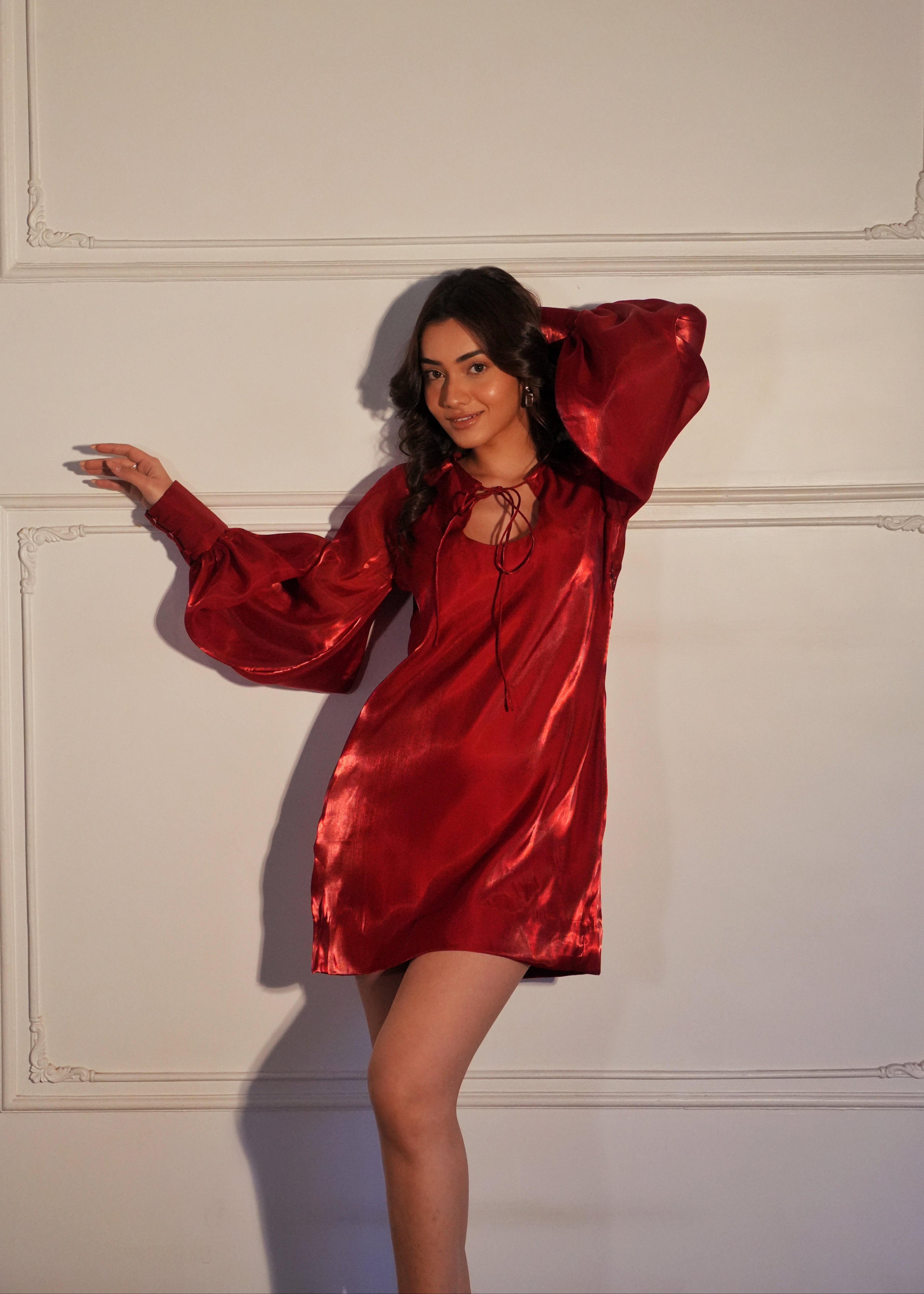 Nancy Red Organza Dress