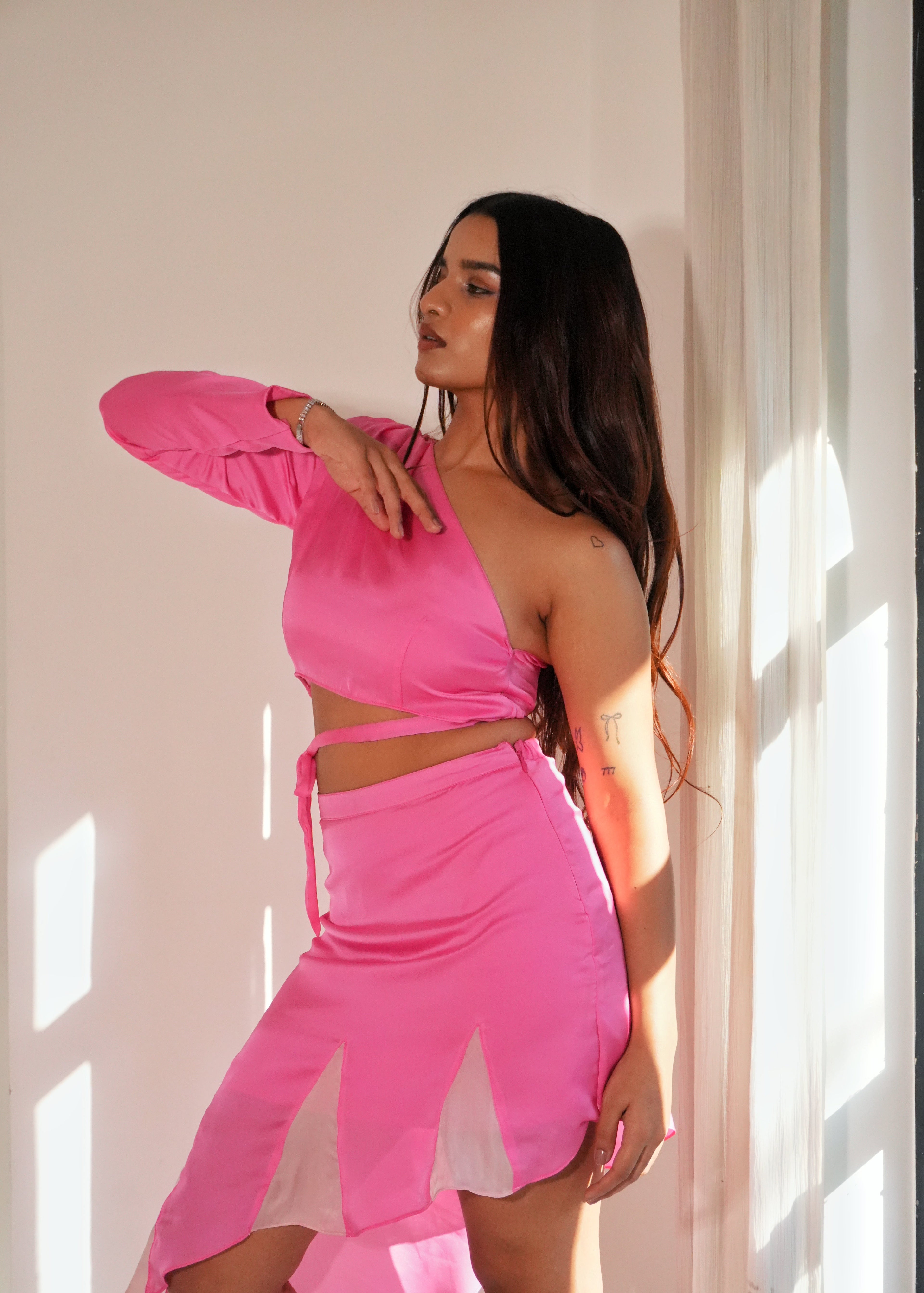 Riley Pink One shoulder Top