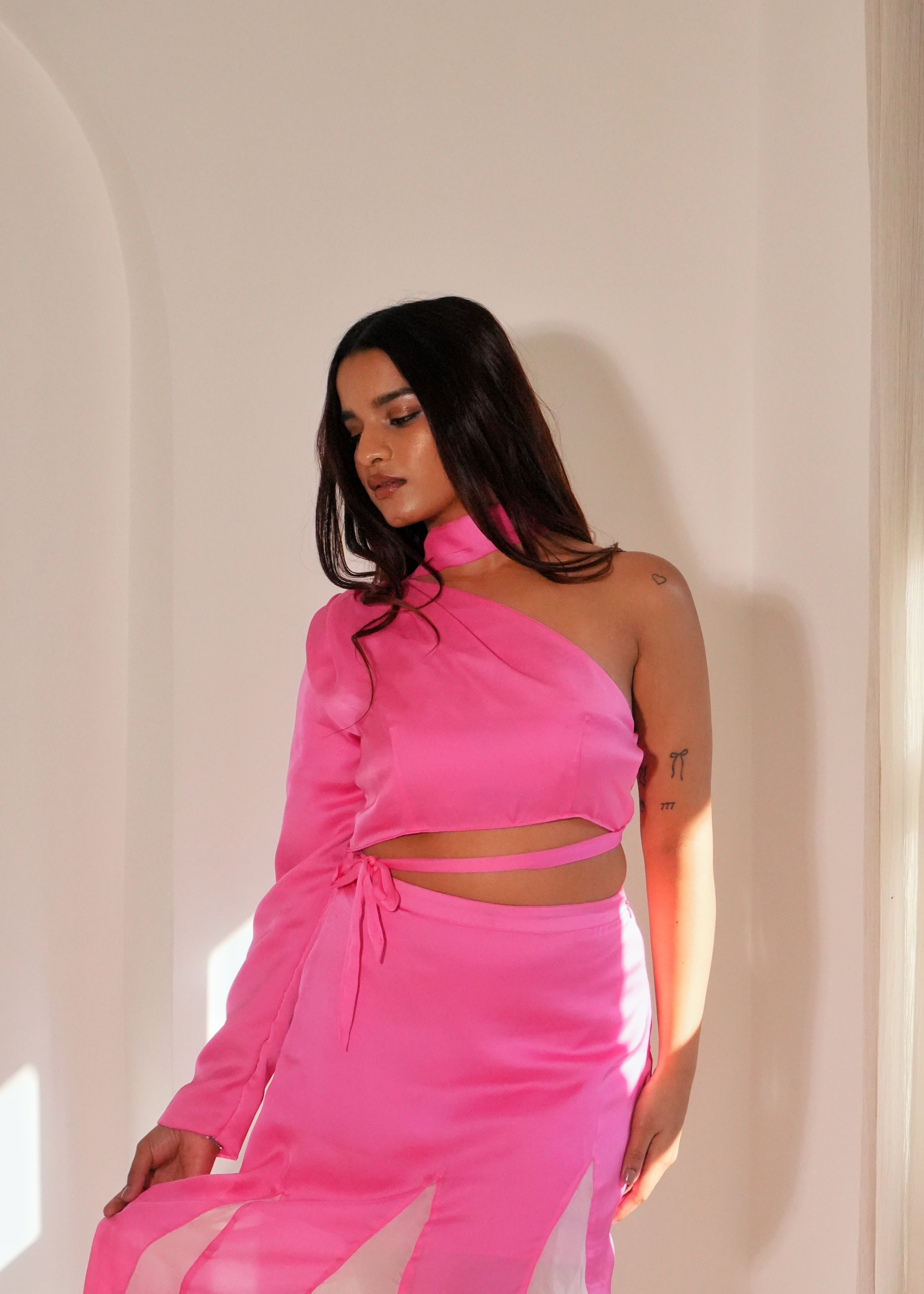Riley Pink One shoulder Top