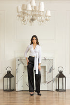 Circle back draped trousers