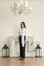 Circle back draped trousers