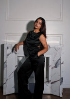 Addison Black Cowl Top
