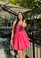 Aurora Pink Lace Bubble dress
