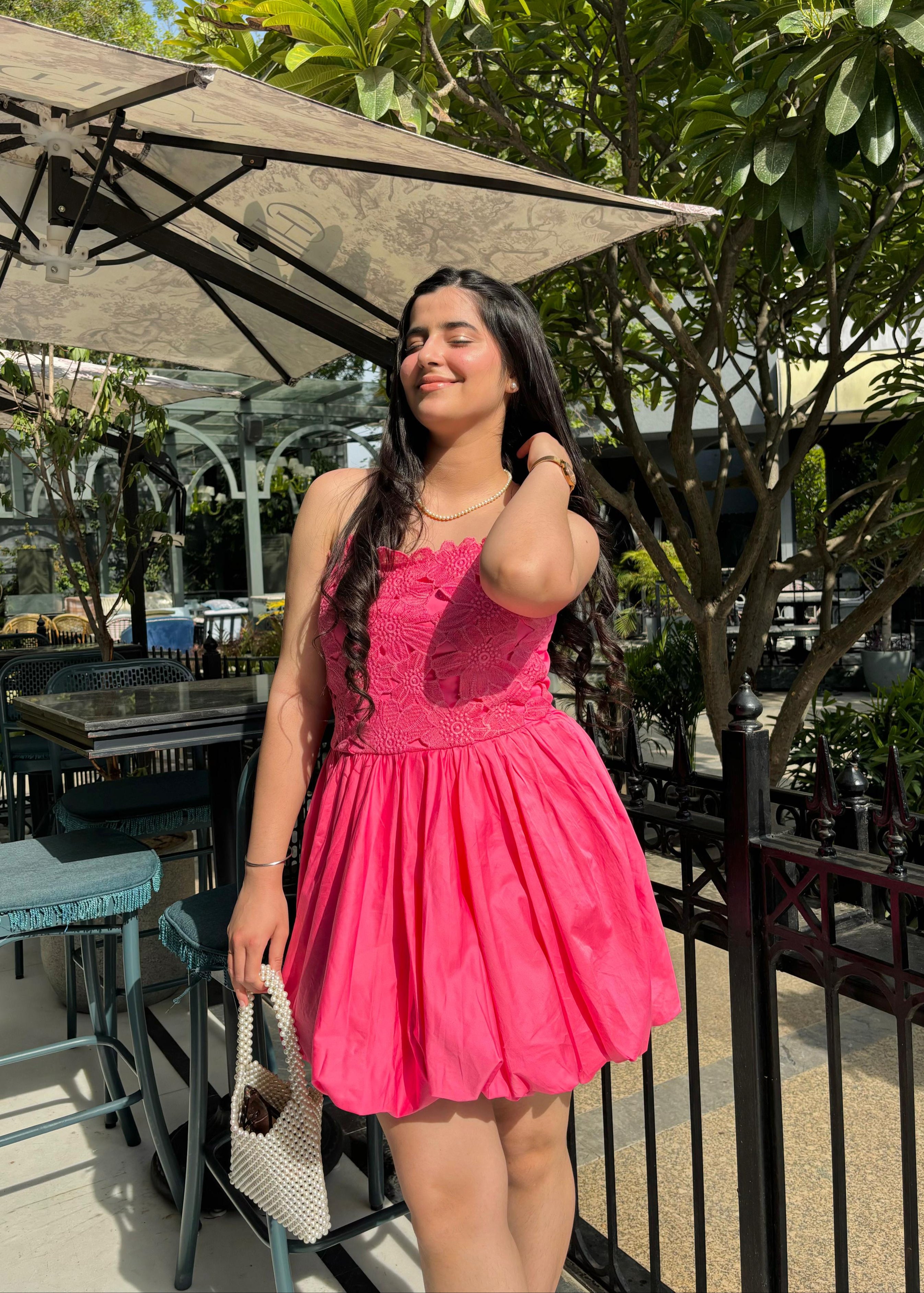 Aurora Pink Lace Bubble dress